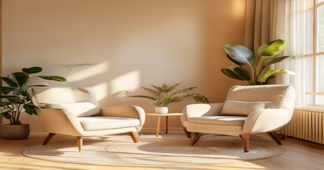 Espacio de terapia acogedor con luz natural