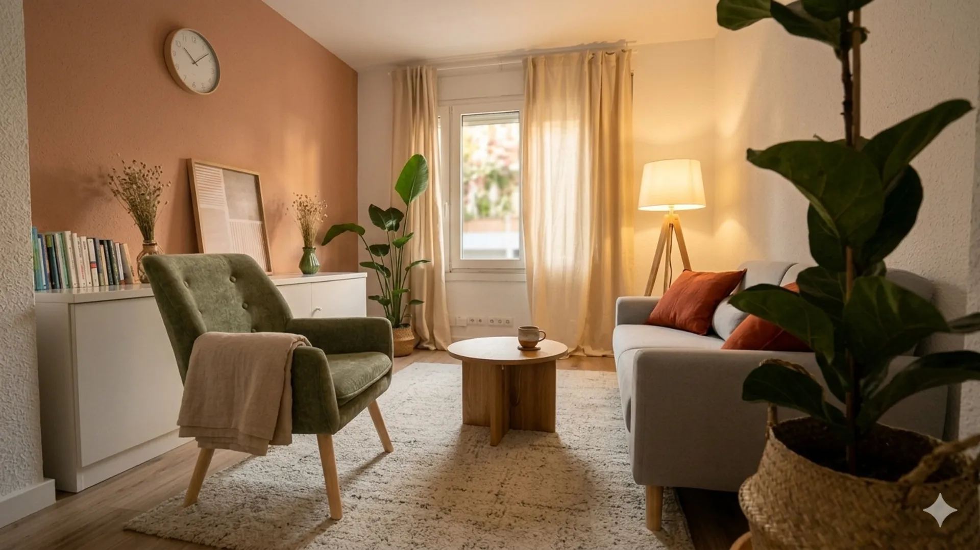 Sala de teràpia càlida i acollidora d'Espai Emocions a Sant Pau, Barcelona